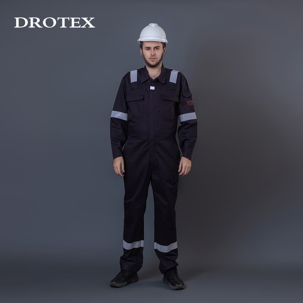 全棉焊接采礦工作用連體服反光帶阻燃防靜電功能工作服